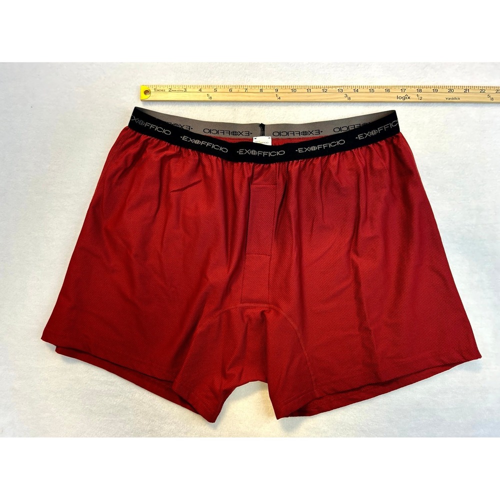 NWT ExOfficio Give-N-Go Boxers Men's Size 2XL Bolero Red Light Mesh Quick Dry - Picture 6 of 10